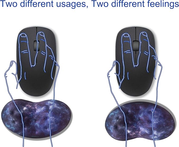 BRILA Ergonomic Memory Foam Mouse Wrist Rest Support Pad Cushion for Computer, Laptop, Office Work, PC Gaming - Massage Holes Design - Wrist Pain Relieve (Nebula Galaxy Space)