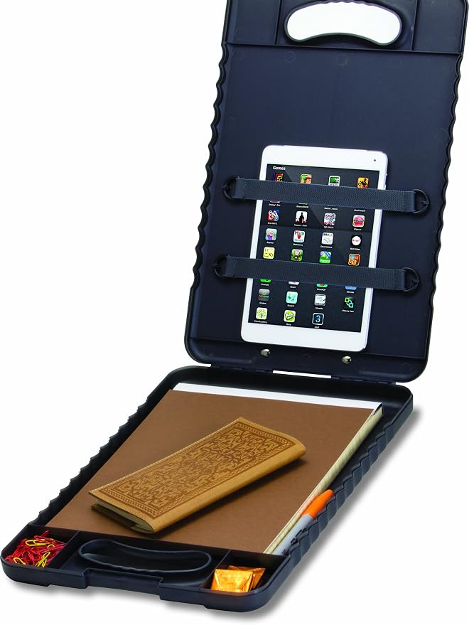 Officemate® OIC Tablet Clipboard Case, 16 1/10"H x 10 1/5"W x 1 3/10"D, Charcoal