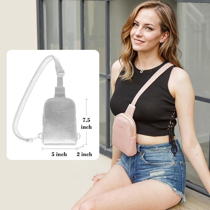 Lightweight Small Crossbody Sling Bag for Women | Mini Travel Purse,Multi-pocket with Card Slots,Durable Vegan Leather,Everyday Carry