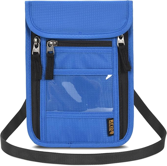 Neck Wallet Lightweight RFID Blocking Waterproof Travel Pouch Passport Wallets for Women Men