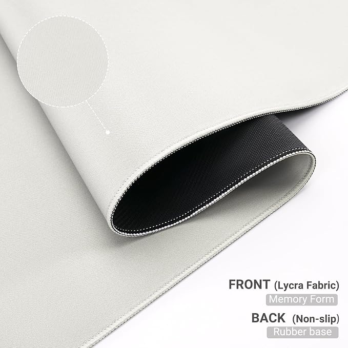 MOSISO Keyboard Mouse Pad Set, Gaming Mouse Pad&Keyboard Wrist Rest | Ergonomic Wristrests with Memory Foam Home Office Easy Typing Cushion Non-Slip Mousepad, Cloud Dancer White