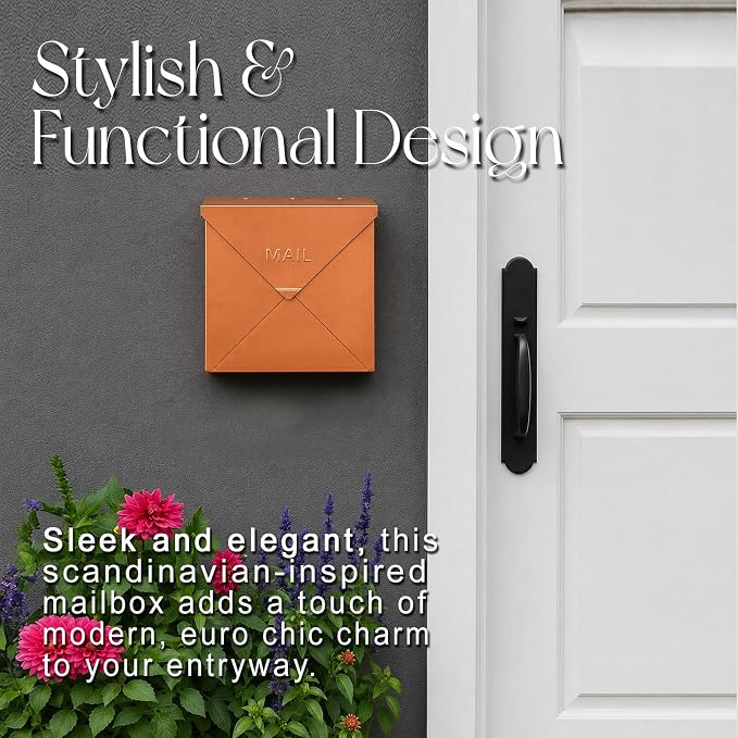 NACH Mailboxes for Outside Wall Mount, 10 x 10 x 4 inch Antique Copper Mail Boxes for House Outside, Waterproof Mailboxes for Outside - Chicago Style Mail Box