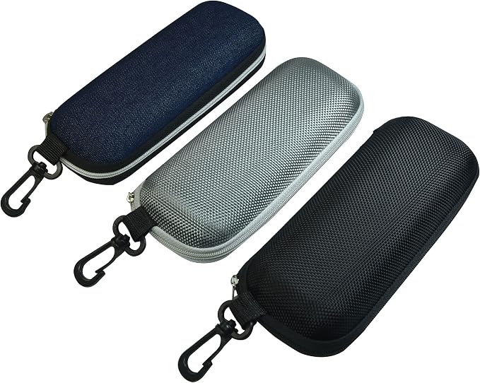 Unisex Semi-Hard Shell Eyeglasses Cases(3 Pack), Protective Case For Glasses