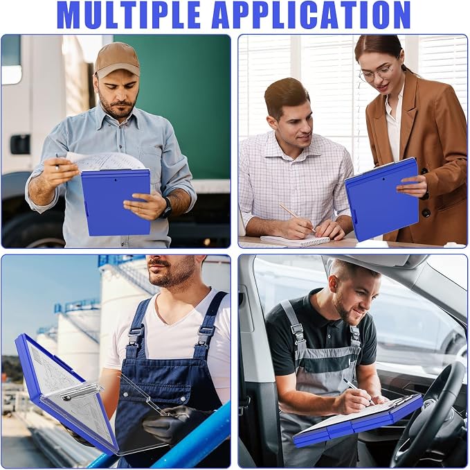 Hongri Clipboard with Storage, Blue 8.5 x 11 Clip Board, Dual Compartmen | Folder Nursing Side Opening, Heavy Duty Organization Box, Smooth Writing for Teachers, Classroom, Size 13.3 x 9.4 x 1.5 in
