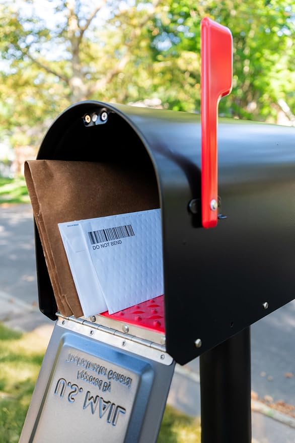 Architectural MAILBOXES 5560B-R-10 Architectural Mailboxes Sequoia Post Mount Mailbox, Large, Black