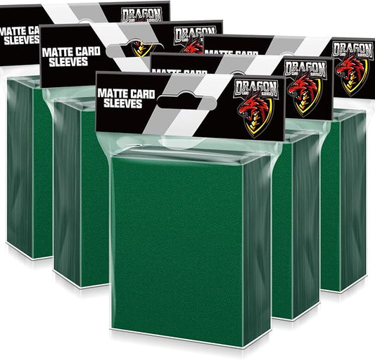 Kitoyz 500 Pcs Card Sleeves for Trading Card, Matte Card Sleeves Deck Card Protectors Compatible with Baseball Cards, Sports Cards, Game Cards (Green)