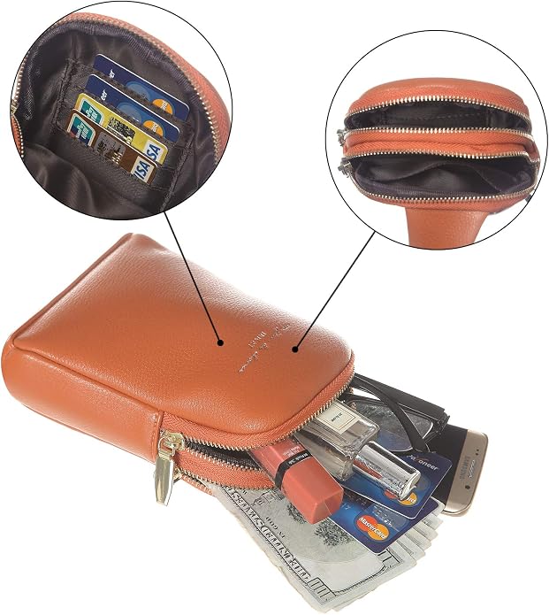 Lightweight Small Crossbody Sling Bag for Women | Mini Travel Purse,Multi-pocket with Card Slots,Durable Vegan Leather,Everyday Carry