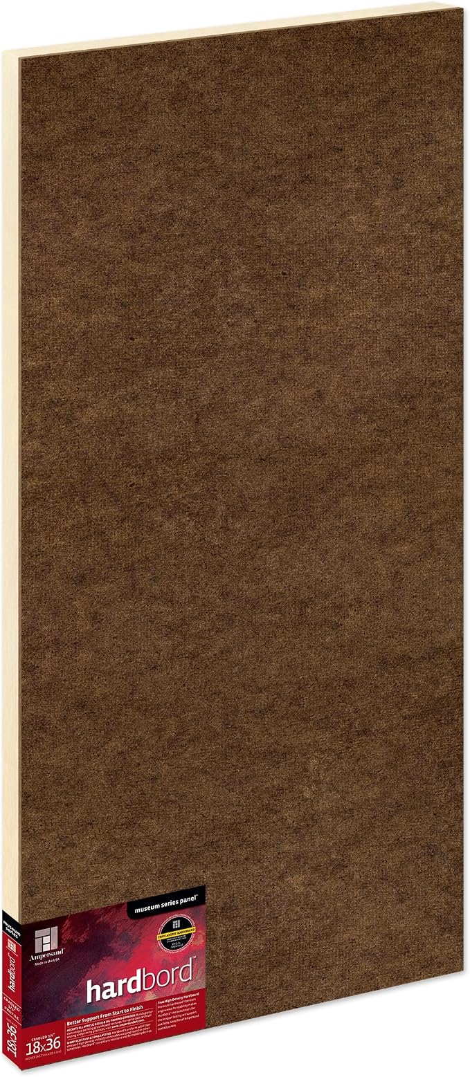 Ampersand Art Supply Hardboard Wood Painting Panel: Museum Series Hardbord, 18" x 36", 3/4 Inch Cradled Profile