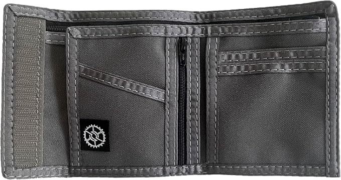 Sprocket Nylon Billfold Wallet with Zippered Pockets (Granite)