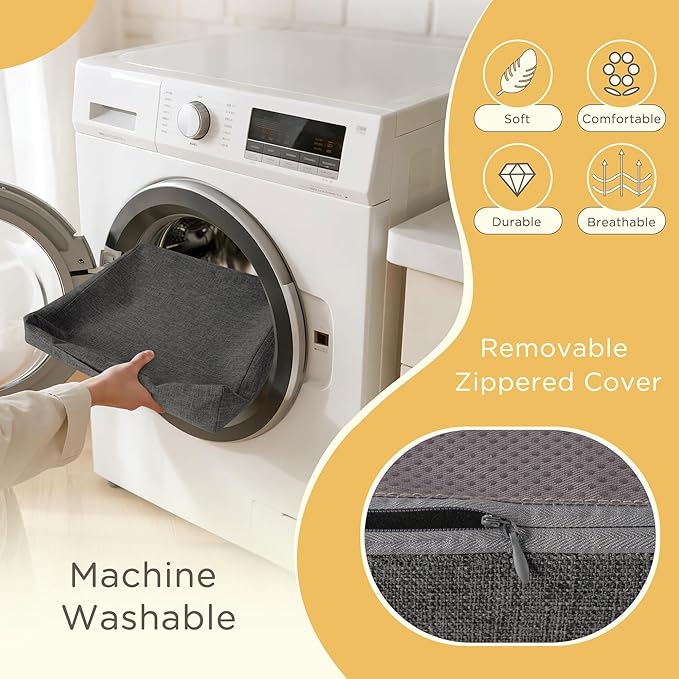 Recliner Cushions for Elderly 20x20x4 Inch Thick Large Recliner Seat Cushion with a Handle Square Non Slip Chair Pads with Washable Cover for Couch Armchair Chairs Dark Grey