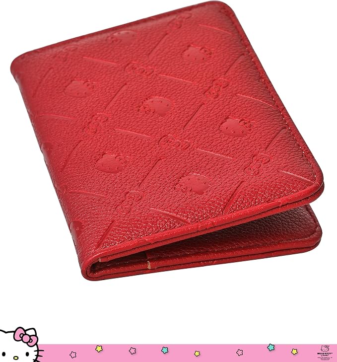 Hello Kitty Passport Holder for Travel Women Official License, Burgundy Red | Passport Cover, Sanrio Gifts