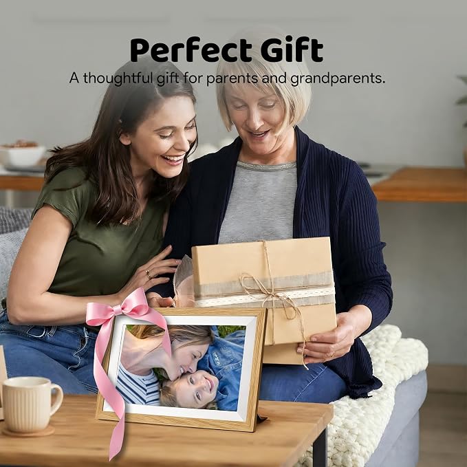 10.1 Inch Frameo WiFi Digital Picture Frame for Parents | Instant Photo & Video Sharing,1280x800 HD IPS Touch Screen, 32GB Storage,microSD Card Support,Private Sharing