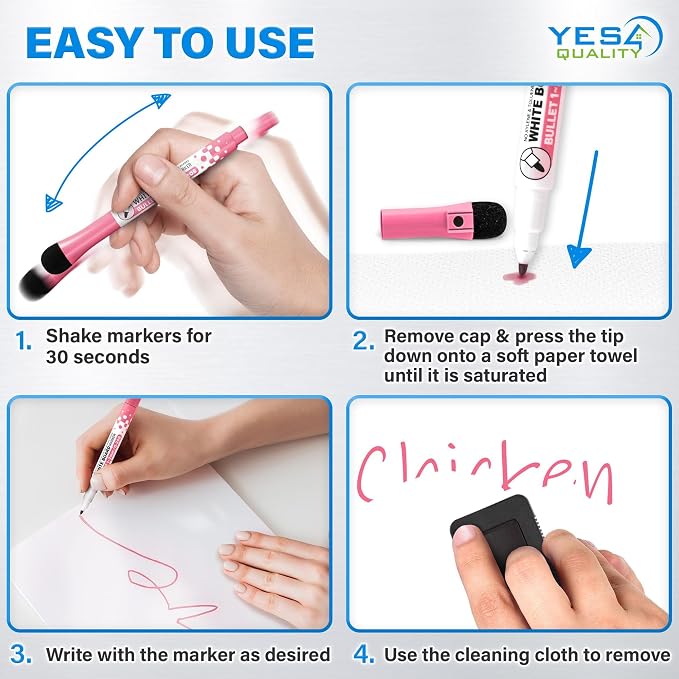 23x15” Magnetic Dry Erase White Board for Fridge w/ 3 Markers & Eraser | Yes4Quality Stain-Resistant Whiteboard Planner Organizer Sheet, Sticks to Most Refrigerators, Colorful Markers, Magnet Eraser
