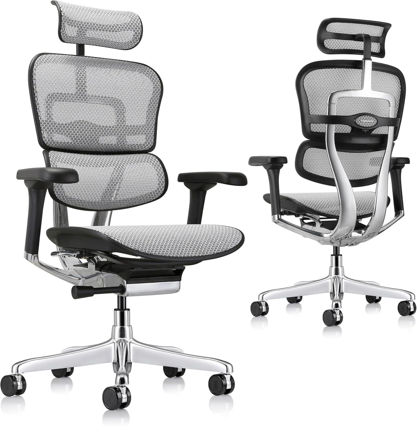 Ergohuman Eurotech ME7ERG GEN2 High Back Mesh Office Chair with Tilt Tension Control, Tilt Lock, Back Angle, Back Height, Synchro Tilt, Seat Height, Seat Depth, and Arm Height Adjustments, Grey