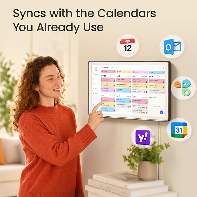 Dragon Touch 21.5 inch Digital Calendar Chore Chart – Digital Picture Frame, Smart Family Planner, Hearth Display Desk Digital Calendar Best Gift for Women, Mom,Christmas, Wedding