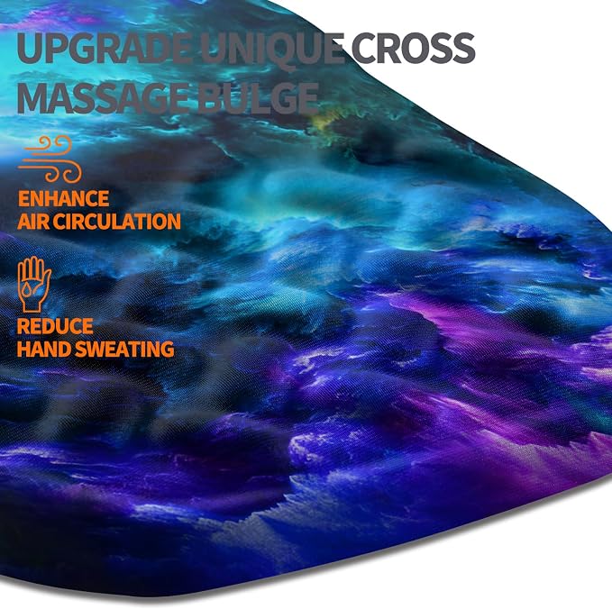 Ergonomic Slope Mouse Pad Wrist Support, Wrist Rest Mousepad for Carpal Tunnel Pain Relief with Massage Bulge and Slow Rebound Memory Foam (12x8 inch, Nebula)
