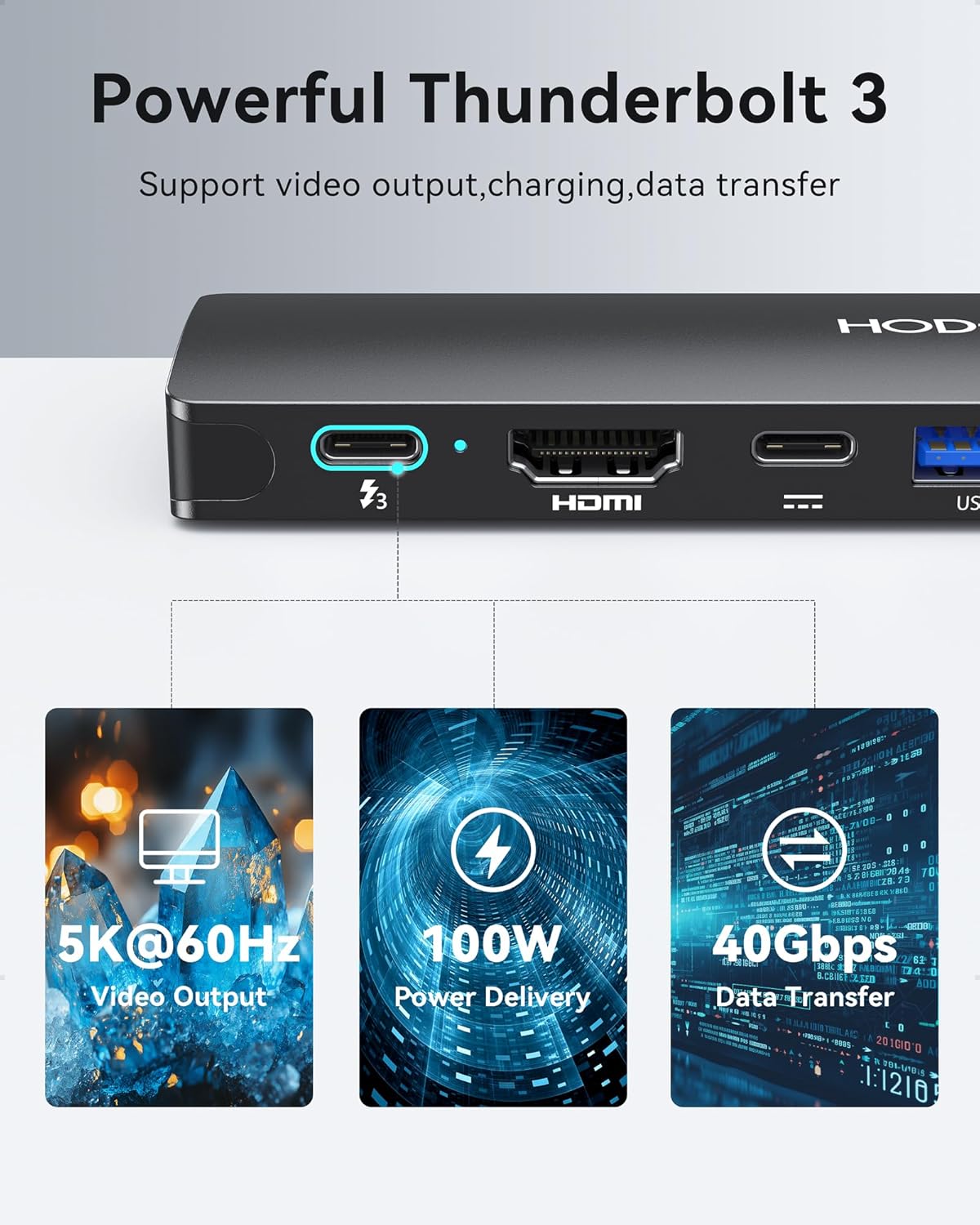USB C Adapter Hub for MacBook Pro Air 2025-2018, Mac Adapter Multiport for MacBook 13" 15" 16", Mac Accessories Hub 8 in 2 with HDMI Thunderbolt 3 USB-C USB 3.0 2.0 SD/TF Card Reader, Black