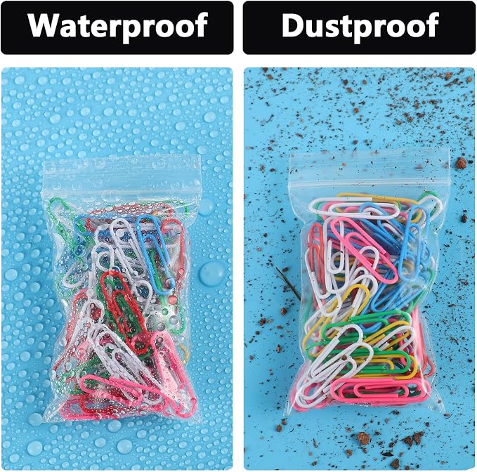 500 PCS Small Plastic Bags for Jewelry 2x2 2x3 3x4 Inch Mini Clear Plastic Poly Bag 2 Mil with Resealable Lock Seal Zipper for Storage Gifts Candy Screws