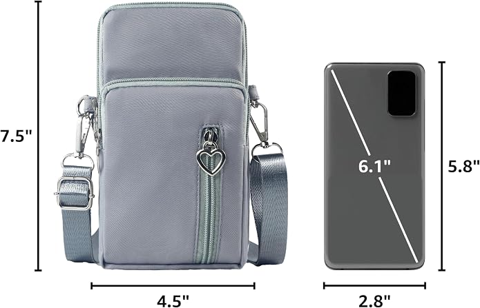 Small Crossbody Bag for Women - Mini Phone Purses with Crossbody Strap and Wallet - Nylon Arm Bag