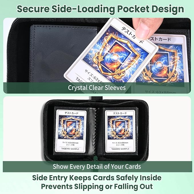 Mini Trading Card Binder Album, 1 Pocket Card Binder with 20 Double-Sided Pages 40 Pockets, Side Loading Small Card Binder for Trading Cards, Single Card Holder Book for Collectors and Kids