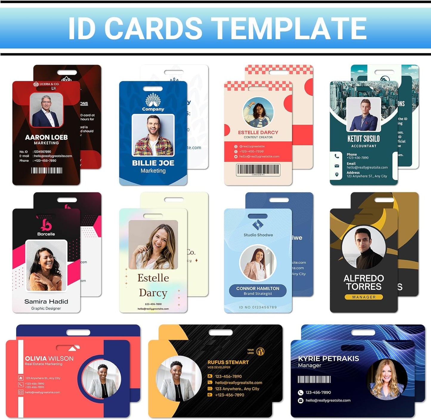 Custom Id Badge Custom Id Card Identification Badges Customizable Personalized Name Badge Customize Name Tag Photo Logo Employee Work Office Volunteer Customized Personal (Vertical-12)