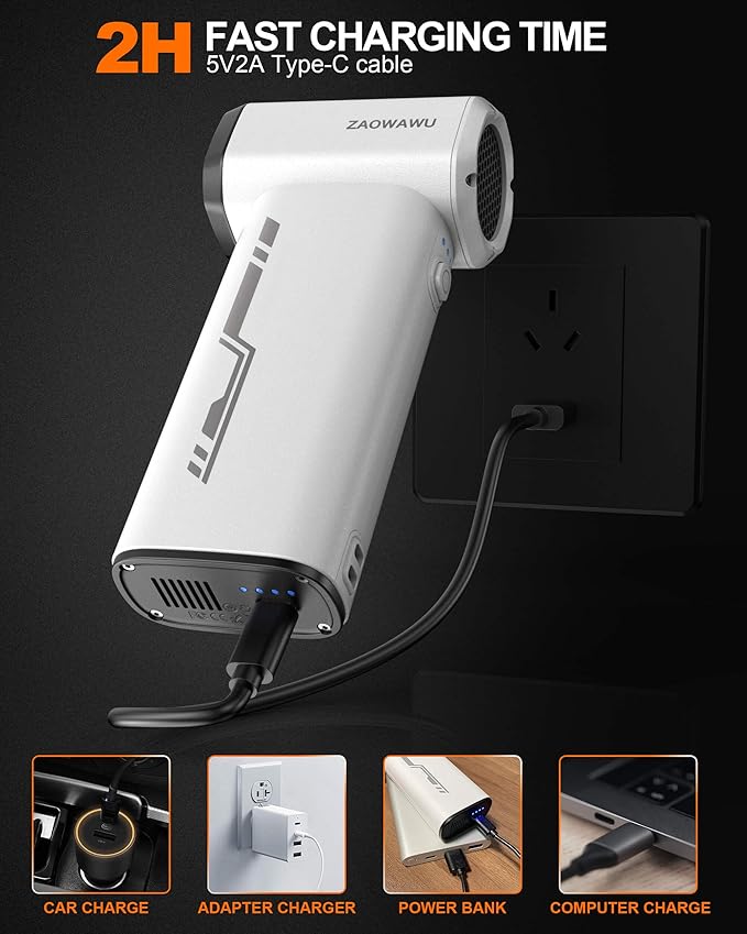 Electric Air Duster - 150000RPM Keyboard Duster for PC Cleaning, Cordless Compressed Air Duster Replaces Canned Air, 3-Gear Rechargeable Electronics Cleaner for Laptop, Car, Home & Office