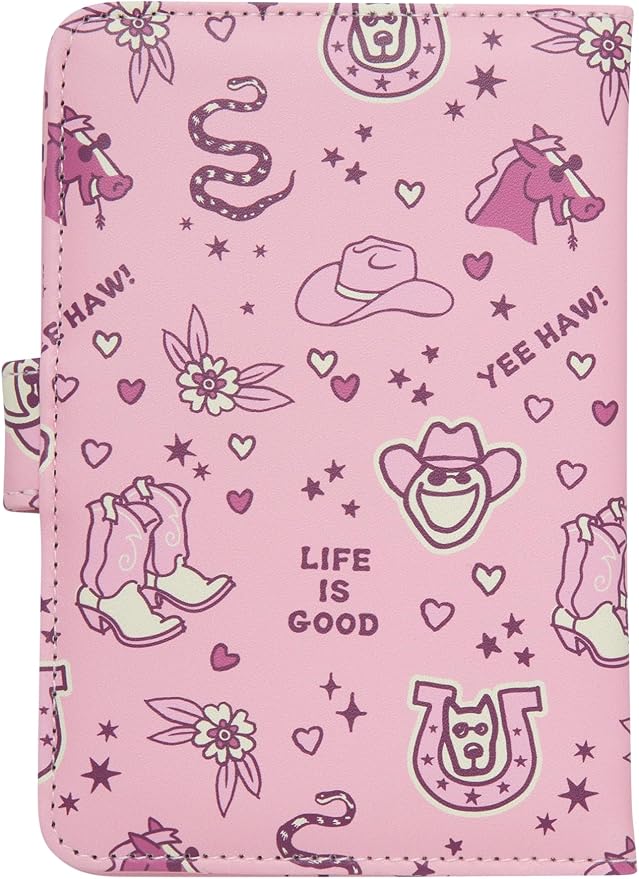 Life is Good Travel Passport Cover, Card Slots, Snap Closure | Slim Design, Card Slots, Snap Closure, Fits Neatly in a Purse or Backpack, Keeps Documents and Boarding Pass Organized