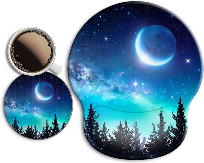 Ergonomic Mouse Pad with Wrist Rest Support,Gel Mouse Pads for Desk | Big Mousepad With Coaster Non-slip & Pain Relief for Computer, Home&Office Desk Decor