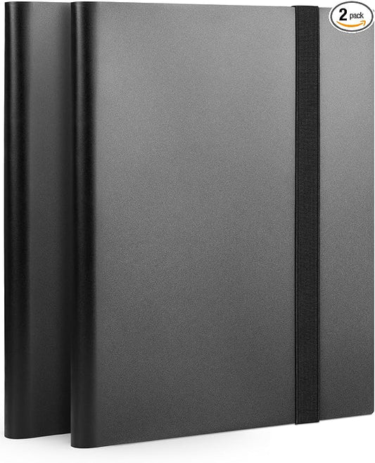 Lzerking 2 Pack 9 Pockets Trading Card Binder, Black, 40 Sheets, 720 Cards, Baseball, Football, Basketball, K-pop Photocard