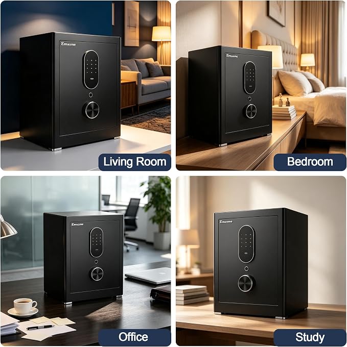 Safe Box, Money Safe with Fireproof Waterproof Bag, Medium Size Safes with Digital Keypad, Dual Alarm System, Removable Shelf for Valuables & Cash (Upgrade 2.0 CUFT Digital