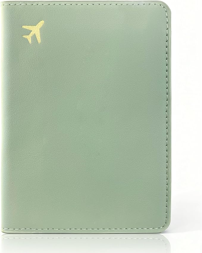 Passport Holder for Travel Essentials,RFID Blocking Passport Cover Case for Travel Accessories,Travel Wallet for Women Men (Sage Green)