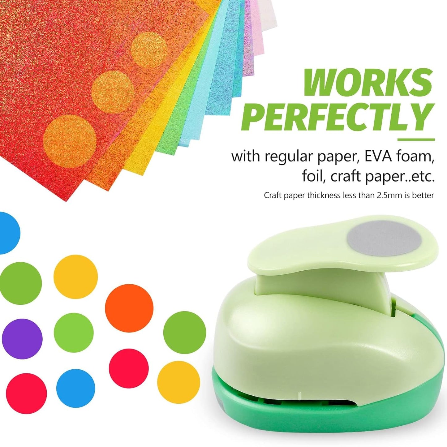 UCEC 5/8 Inch Circle Punch - Paper Circle Cutter, One Hole Punch for Paper Crafts, Scrapbooking, Gift Cards, Arts & Fun Projects