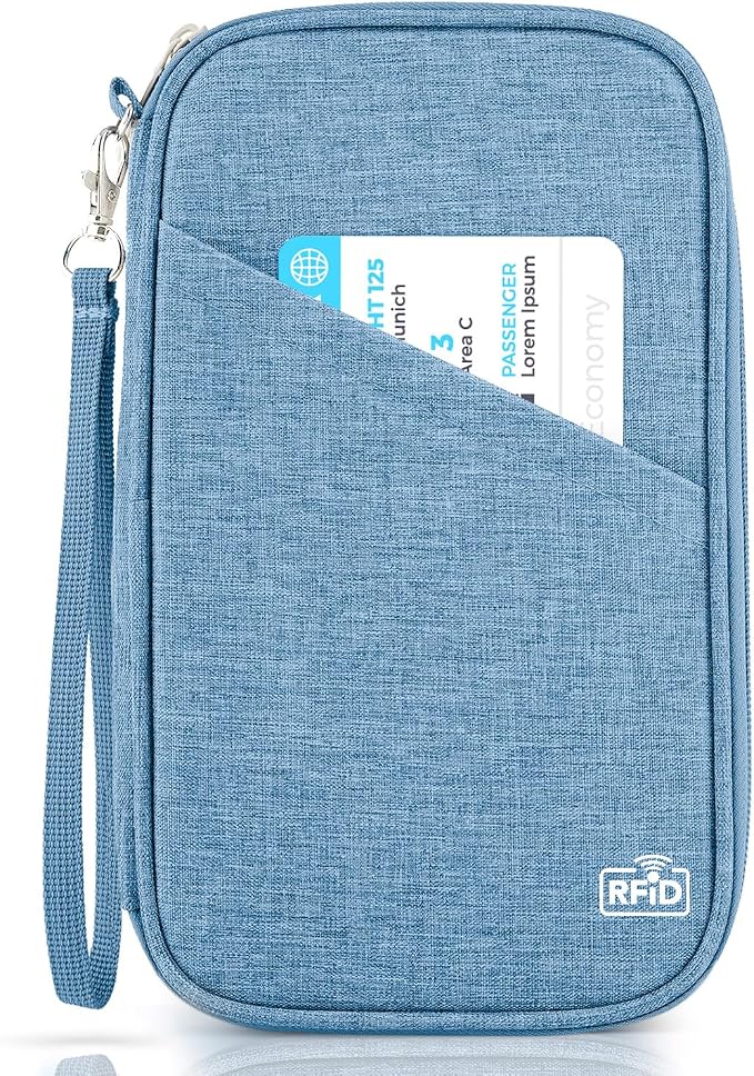Passport Holder Family, Women Rfid Blocking Passport Wallet, Travel Essentials Premium Wallets, Waterproof Passport Holders Bag for Men Traveling, Travel Document Organizer Credit Cards Case