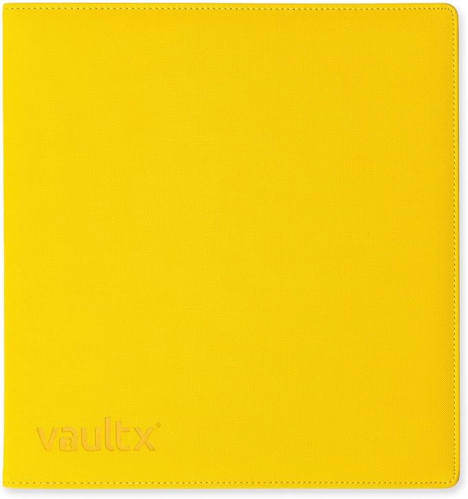 Vault X Large Ring Binder, 900 Cards, fits 9 Pocket Pages, Exo-Tec Material, 3 D-Ring Folder, for Trading Cards (Yellow)