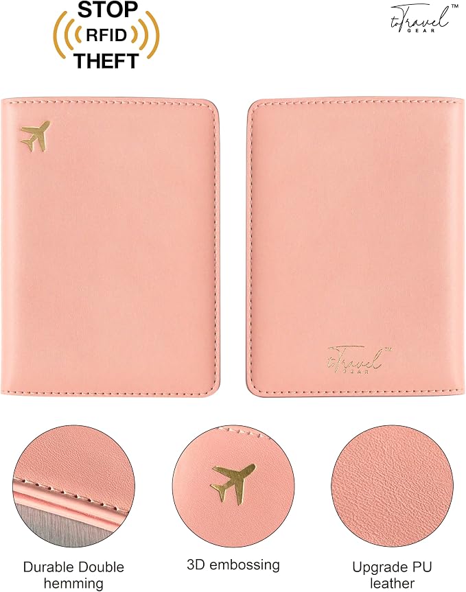 Passport Holder for Travel, RFID Blocking Waterproof PU Leather Travel Passport Cover Case Wallet