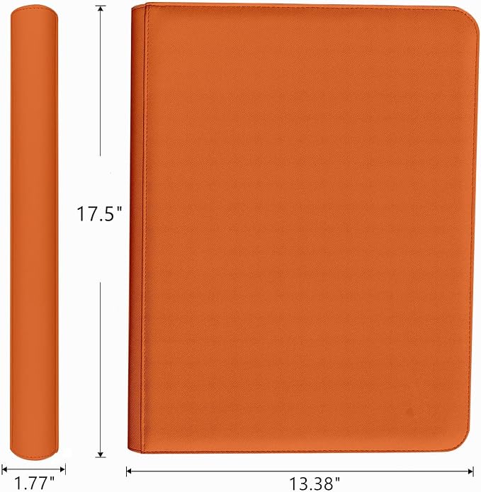1000+ Pockets Trading Card Binder, 16 Pocket Ringless Side Loading Card Holder Album, Trading Card Album Fit for YuGiOh, MTG, TCG, Game Cards, Sports Cards, Business Cards (Orange)