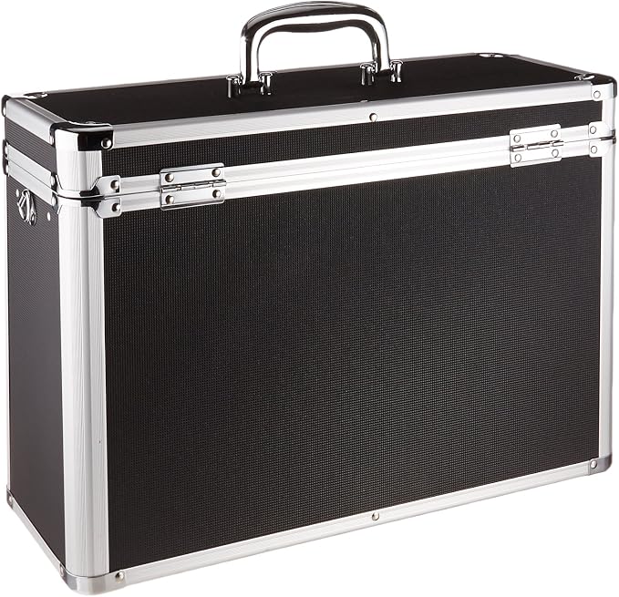 Vaultz File Organizer Storage Box - 14 x 7.25 x 12 Inch Legal Size, Portable Locking Storage Totes with Dual Combination Locks for Filing Office Documents - Black | Dual combination locks for added security, portable design for filing office documents,...