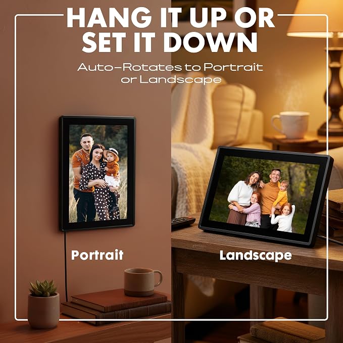Minolta Smart Photo Frame 10.1 inch - Digital Picture Frame with IPS Touch Screen HD Display, Built-in Free Frameo App and WiFi, Video & Photo Sharing, 16GB Storage (Black)