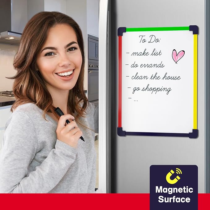 SCRIBBLEDO Colored Frame Magnetic Dry Erase White Board 9" X 12" WHITEBOARD