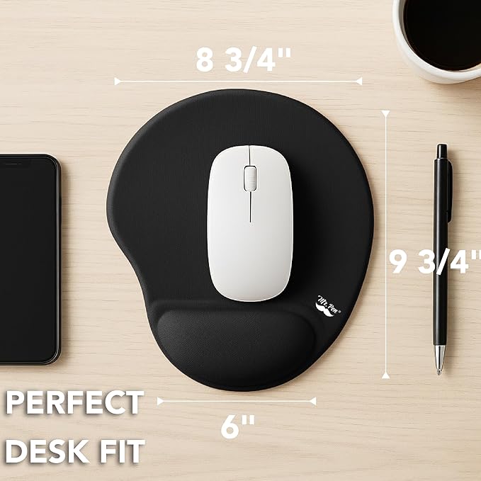 Mr. Pen- Ergonomic Mouse Pad with Wrist Rest | Breathable Fabric with Memory Foam Cushion, Non-Slip Rubber Base, Gel Mouse Pad with Wrist Support