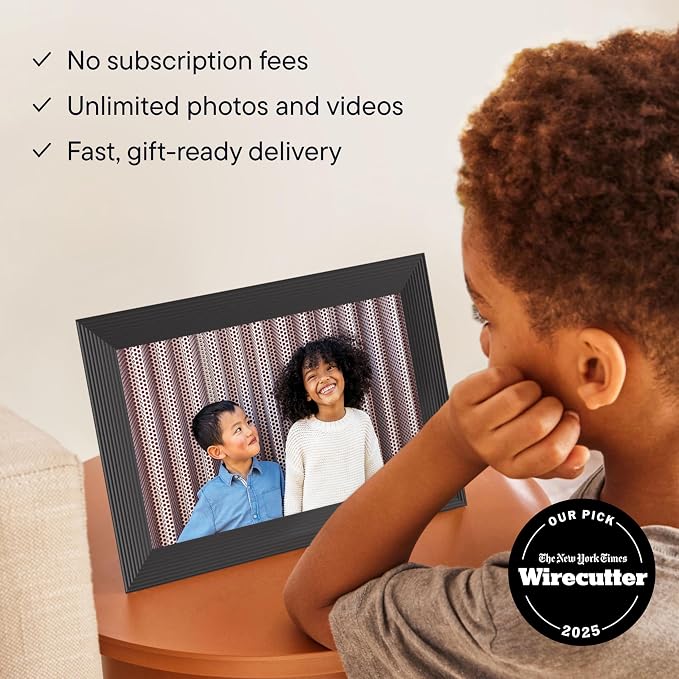 Aura 10" HD WiFi Digital Picture Frame – Free Unlimited Cloud Storage – Send Photos from Phone – No Subscription – Auto On/Off – Gift for Parents & Grandparents (Black, 10")