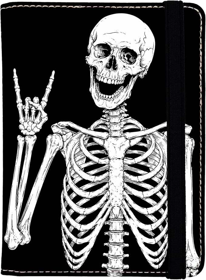 OK Skull Passport Holder for Women and Men PU Leather Passport Cover for Travel