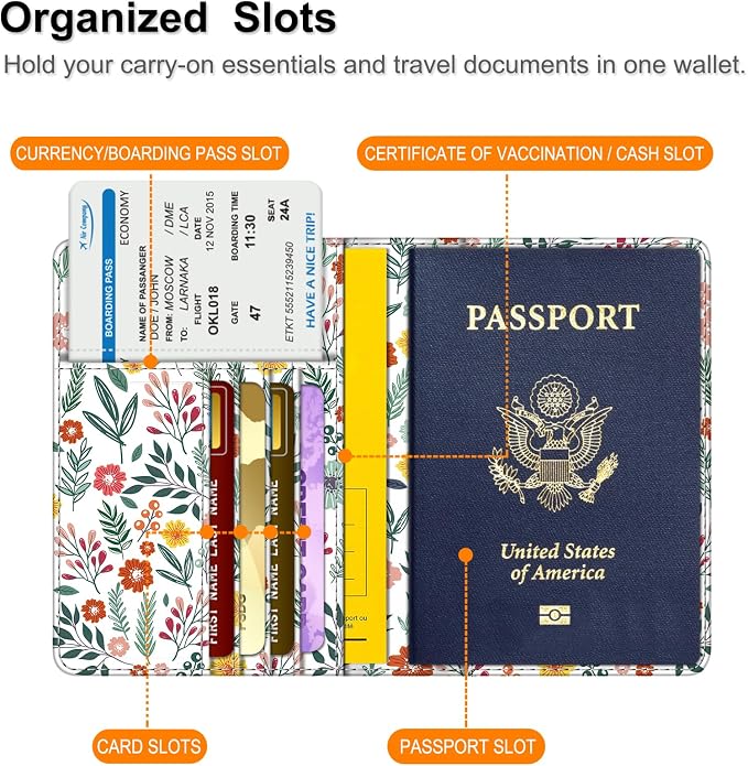 FINTIE Passport Holder, Slim Travel Wallet RFID Blocking Card Case Cover | Passport Cover Protector Essentials with Credit Card Slots, For Women/Men