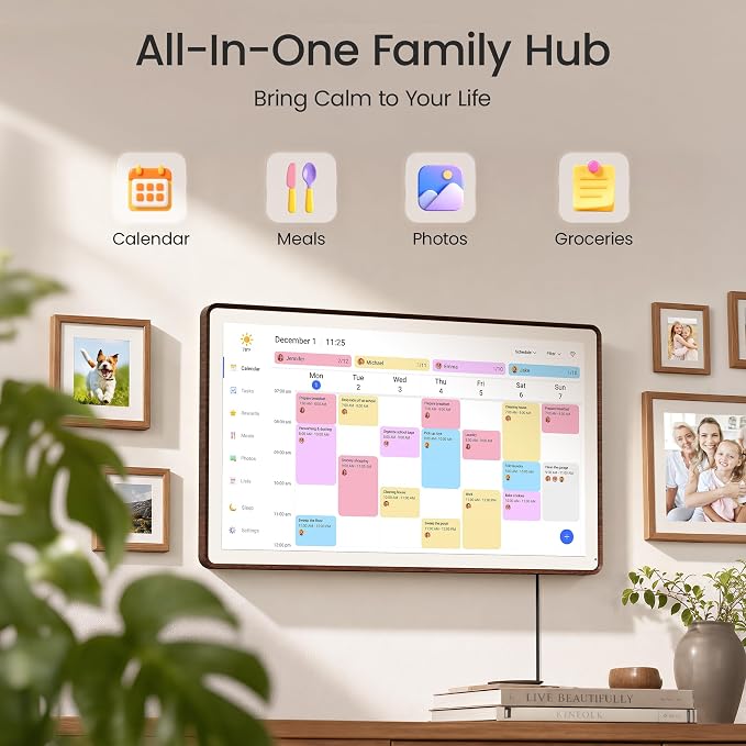 Dragon Touch 21.5 inch Digital Calendar Chore Chart – Digital Picture Frame, Smart Family Planner, Hearth Display Desk Digital Calendar Best Gift for Women, Mom,Christmas, Wedding