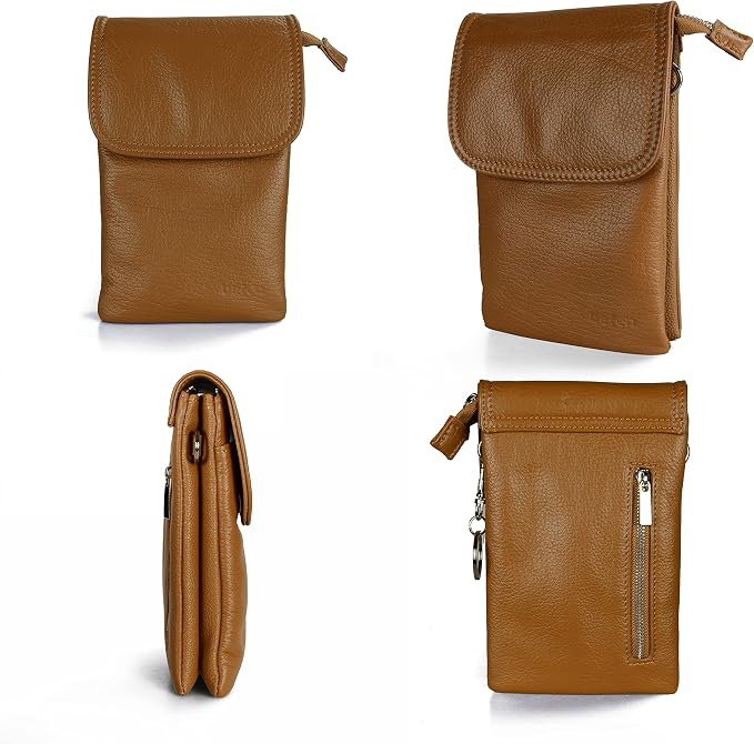 befen Genuine Leather Small Crossbody Bags for Women Cell Phone Travel Bag | Soft Real Leather, Adjustable Shoulder Strap, Card Slots, Compact Size, Daily Travel Shopping Outing Use, Phone Purse