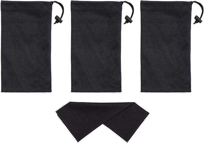 Mamlyn Premium Quality Microfiber Sunglasses Pouch With Spring Fastener