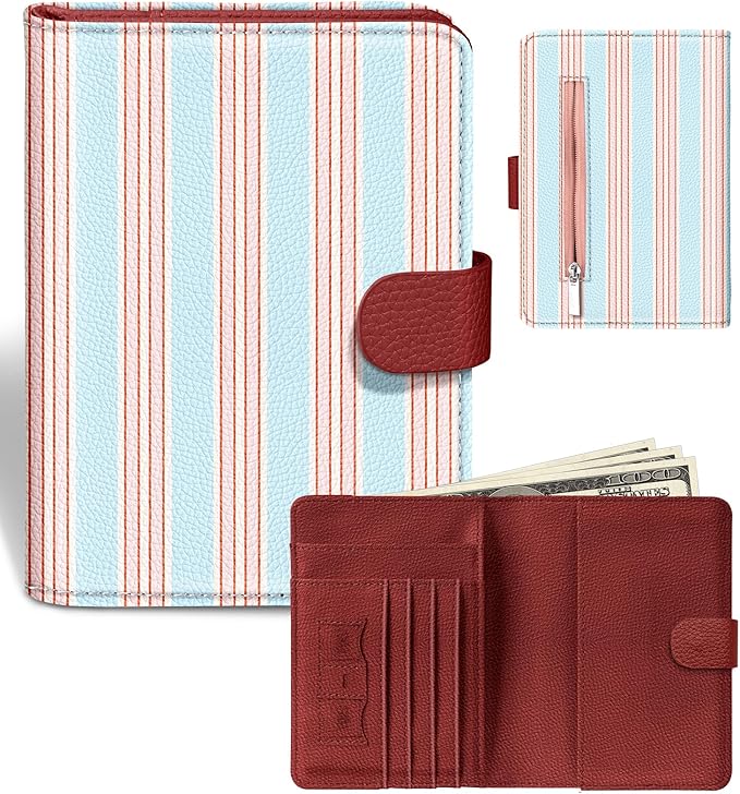 Slohif Airtag Passport Holder Cover Wallet Case for Travel Women - Leather RFID Blocking Passport Book Multiple Personalized Organizer Slim Portable Carrier Card Slots Protector Sleeve Stamp