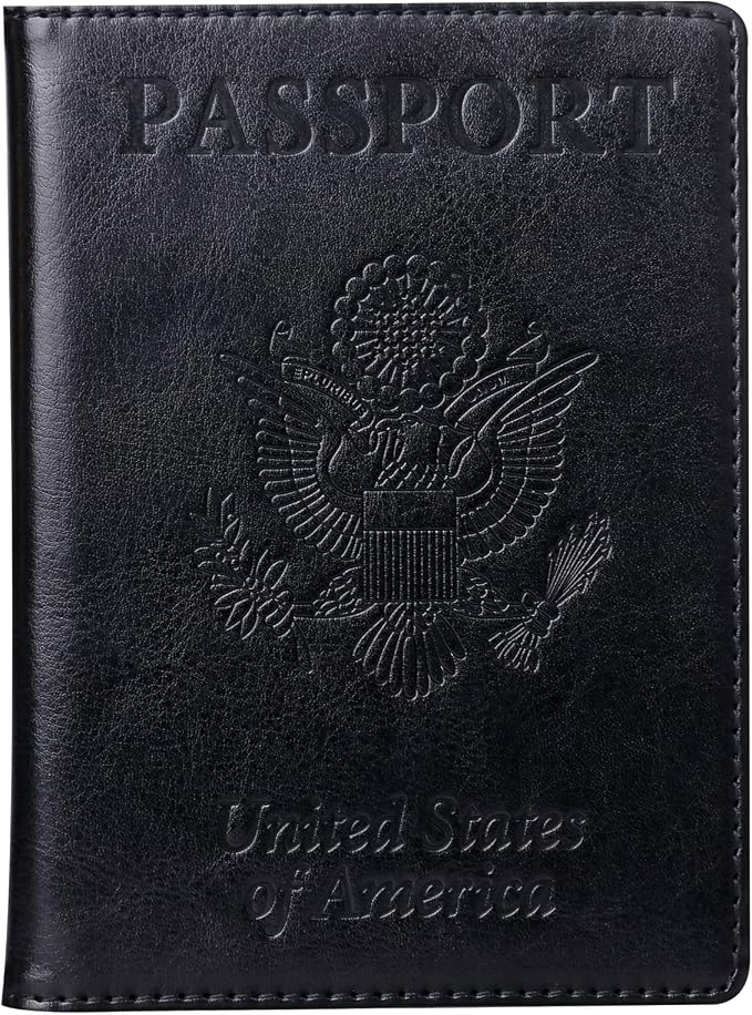 TIGARI Passport Holder for Travel Women Men, Valentines Day Gifts PU Leather Wallet Cover Case Sleeve, Waterproof Protected Document Organizer, Vacation Plane Cruise Travel Essentials