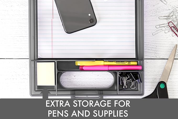 Dexas Clipcase Storage Clipboard with Handle, Pearlized Silver,1717-P06