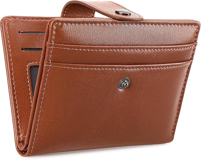 Wallet for Men Leather RFID Blocking Bifold Credit Card Holder with ID Window